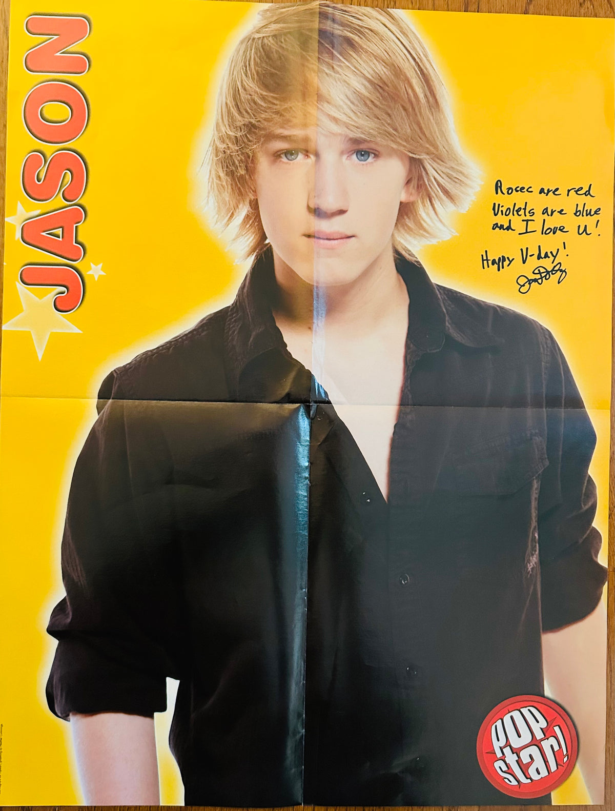 Vanessa Pop Star portrait side of double-sided poster with printed signature