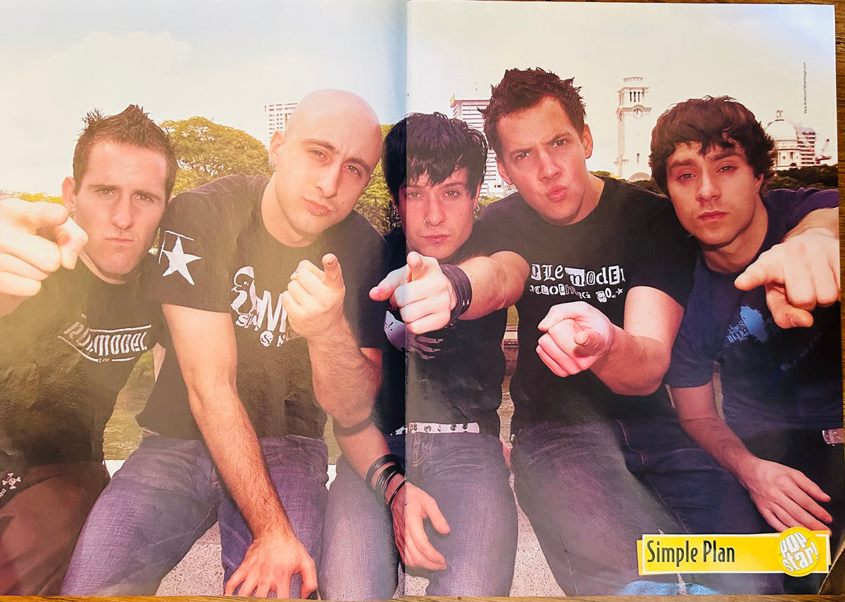 Simple Plan band Pop Star group photo side of poster