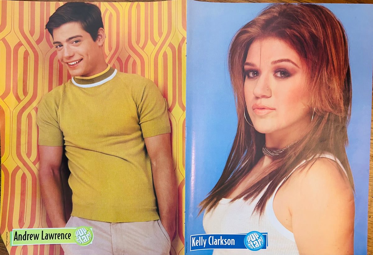 Andrew Lawrence and Kelly Clarkson Pop Star portrait side of poster