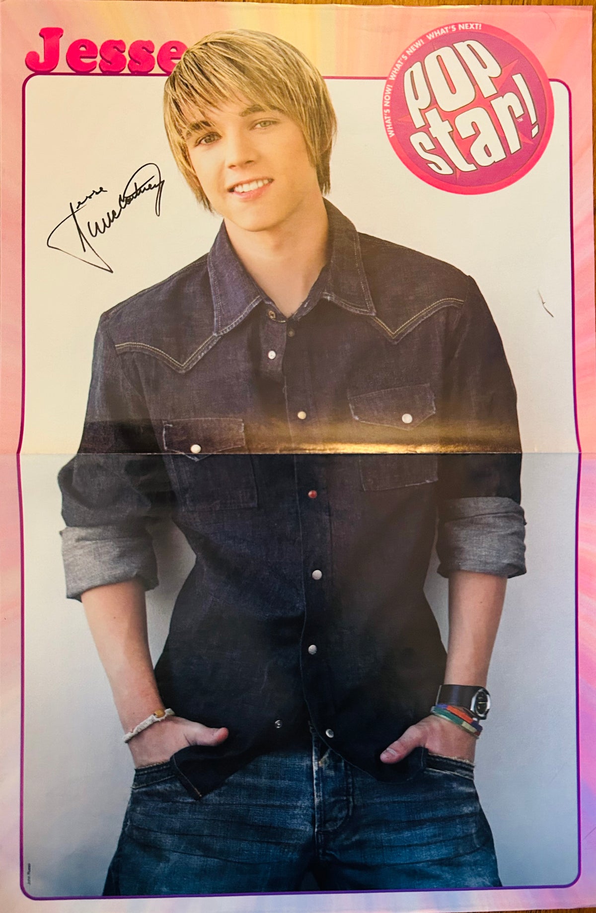 JoJo Pop Star portrait side of double-sided poster with printed signature