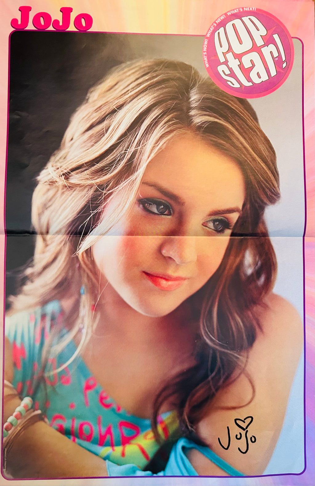 Jesse McCartney Pop Star portrait side of double-sided poster with printed signature