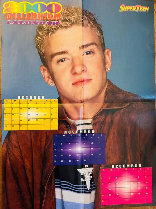 2000 Millennium SuperTeen calendar poster July August September portrait side