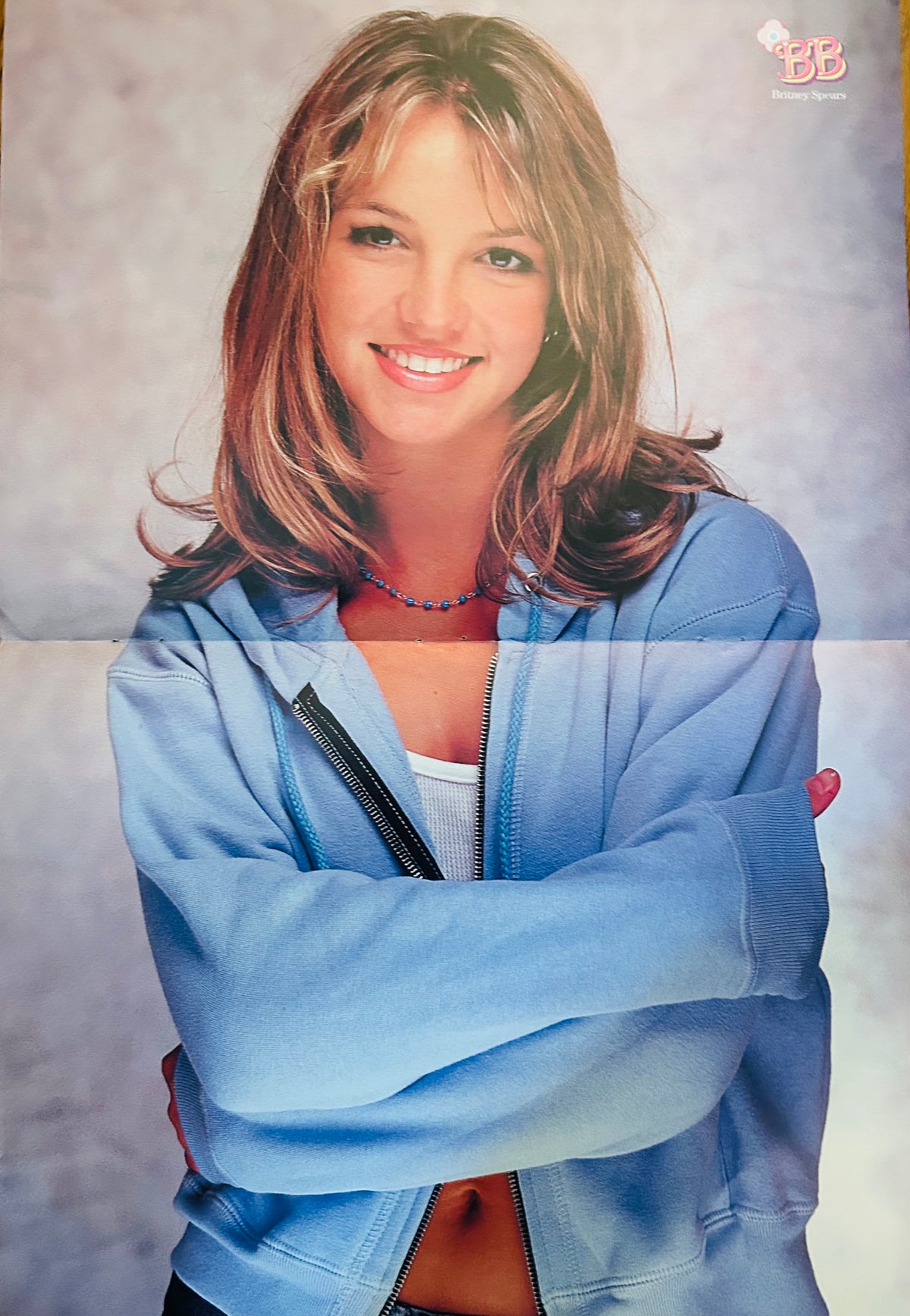 Britney Spears blue jacket portrait side of double-sided poster
