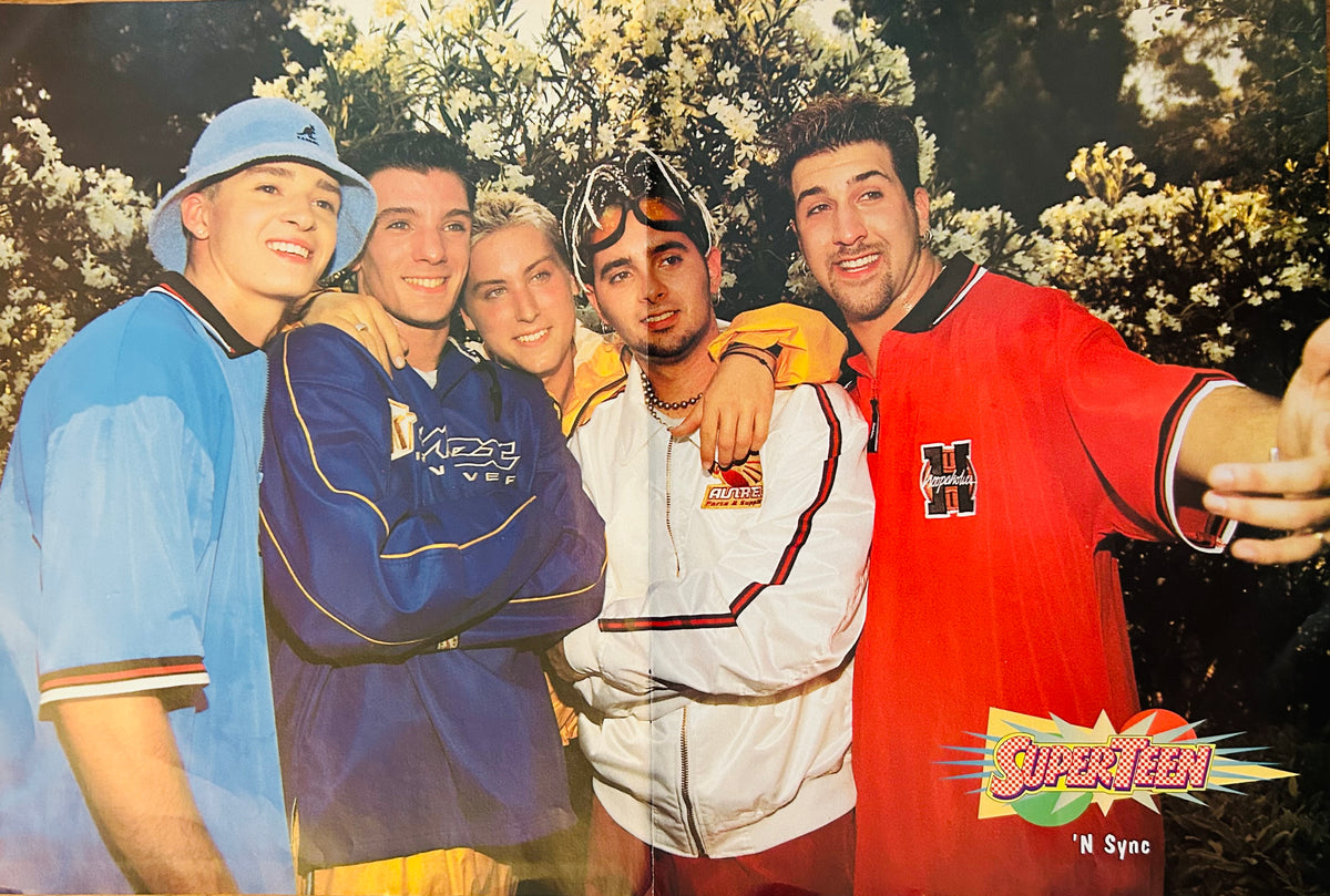 NSYNC group photo side of SuperTeen poster