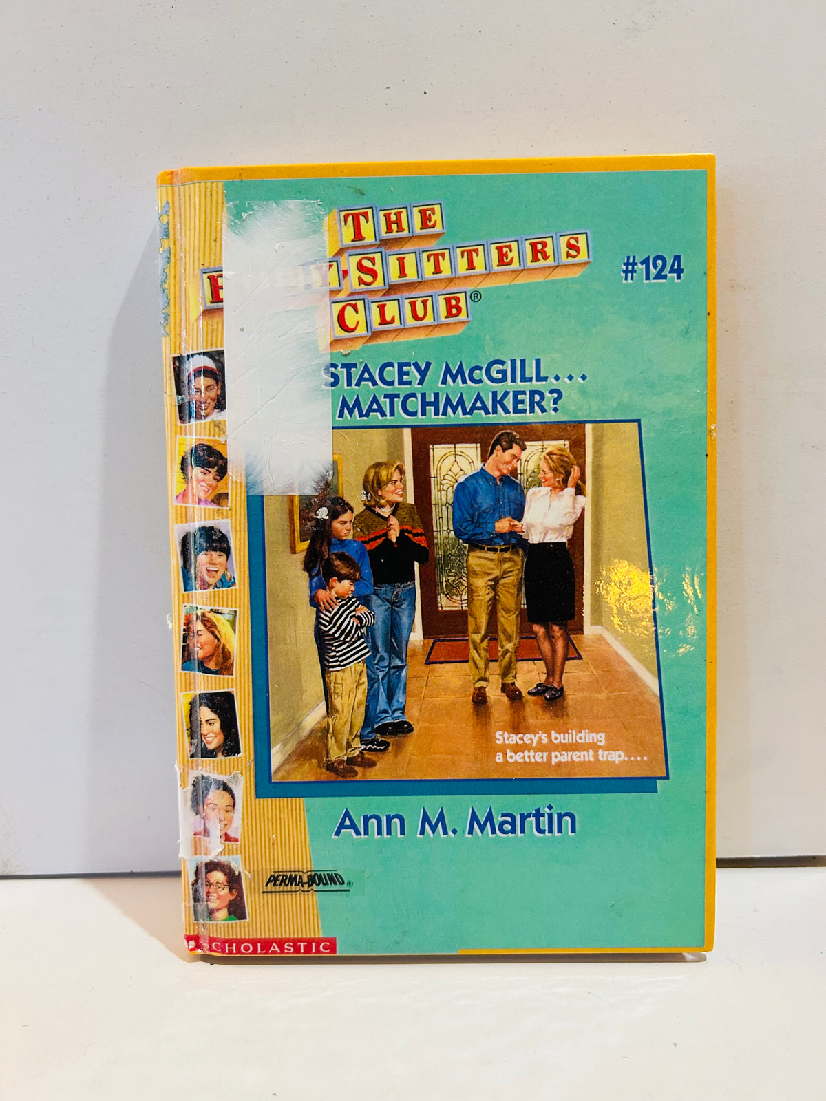 Ex-library hardcover of Stacey McGill... Matchmaker?, Baby-Sitters Club book 124, with library label visible
