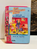 Ex-library hardcover of Dawn and the Impossible Three, Baby-Sitters Club book 5
