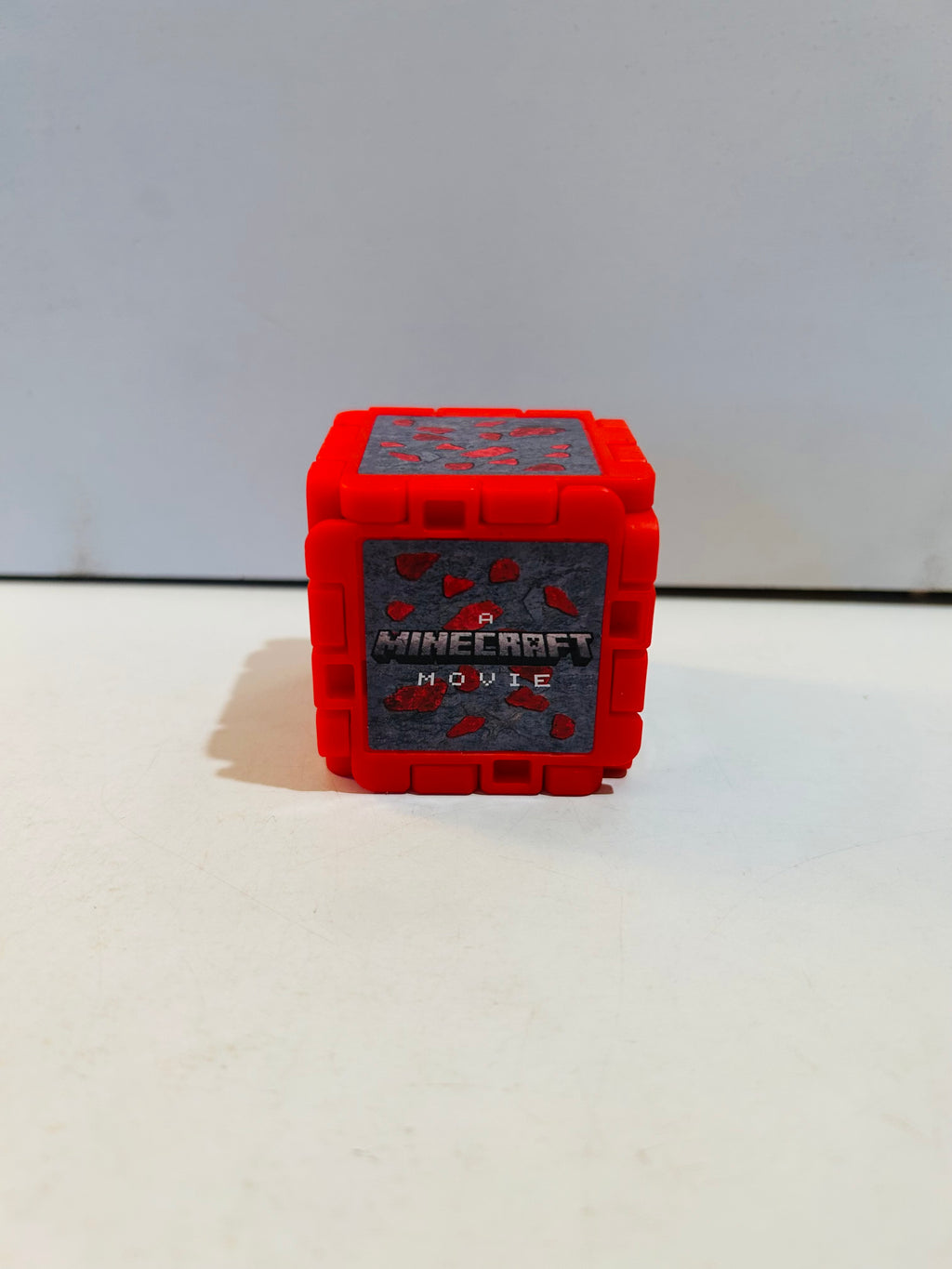 Red Minecraft Movie folding puzzle cube closed