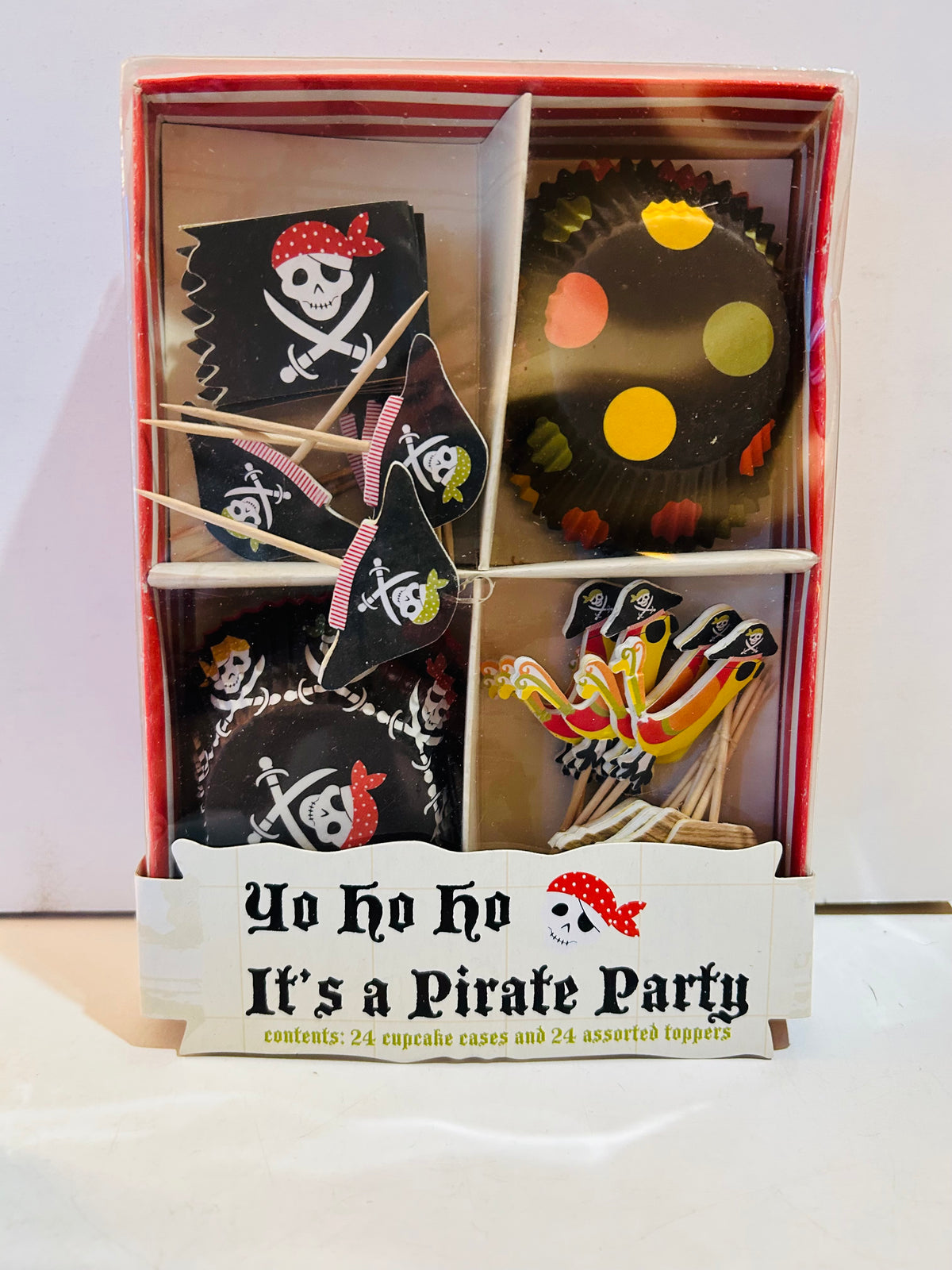 Sealed Meri Meri Pirate Party cupcake cases and assorted toppers box