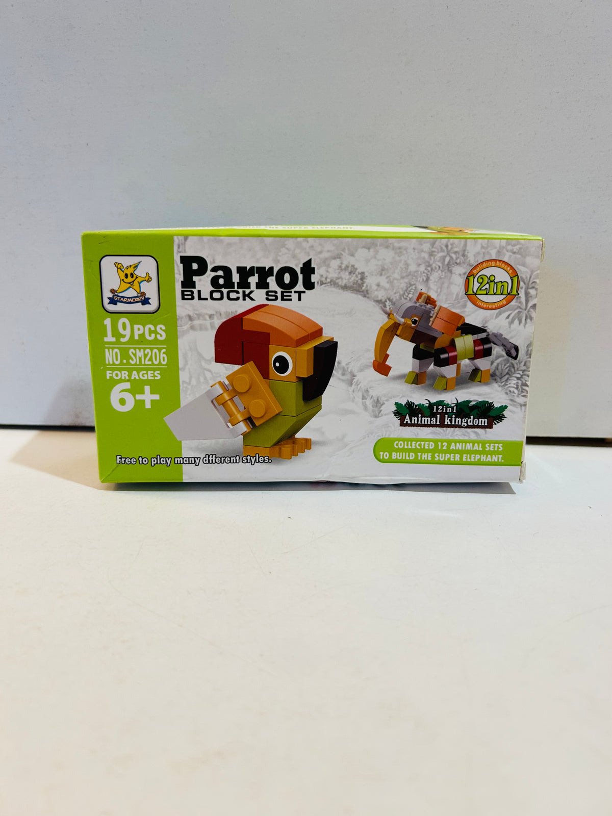 Parrot Block Set 19 pieces SM206 Animal Kingdom box front