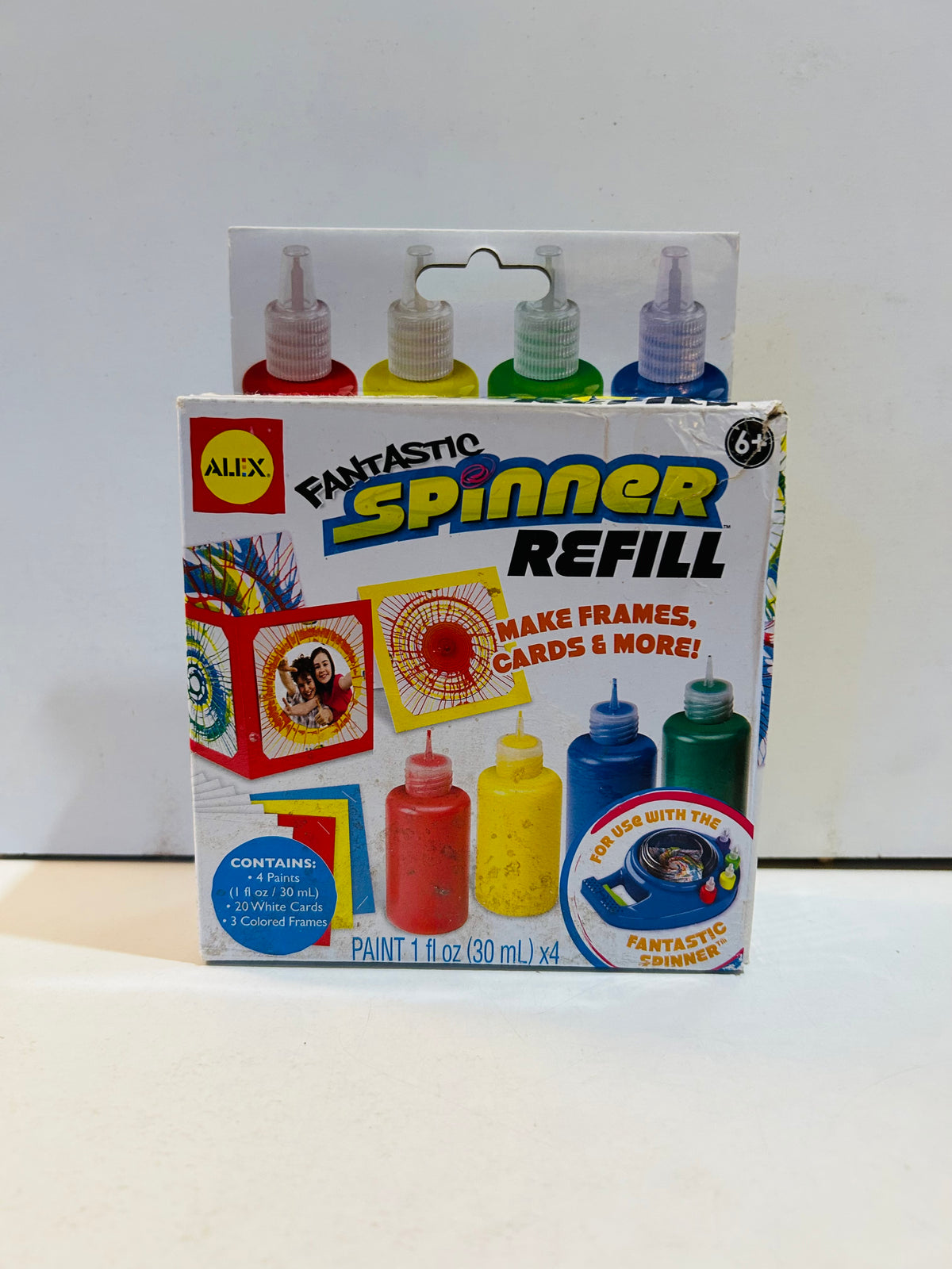 ALEX Fantastic Spinner Refill box showing paints and art project examples