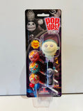 Packaged Barrel Pop Ups lollipop holder with three Chupa Chups lollipops