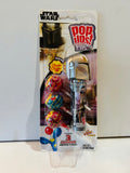 Packaged Star Wars Mandalorian helmet Pop Ups lollipop holder with three Chupa Chups lollipops