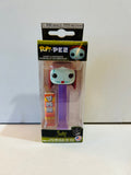 Boxed Sally Funko Pop plus PEZ dispenser with purple stem and packaged candy