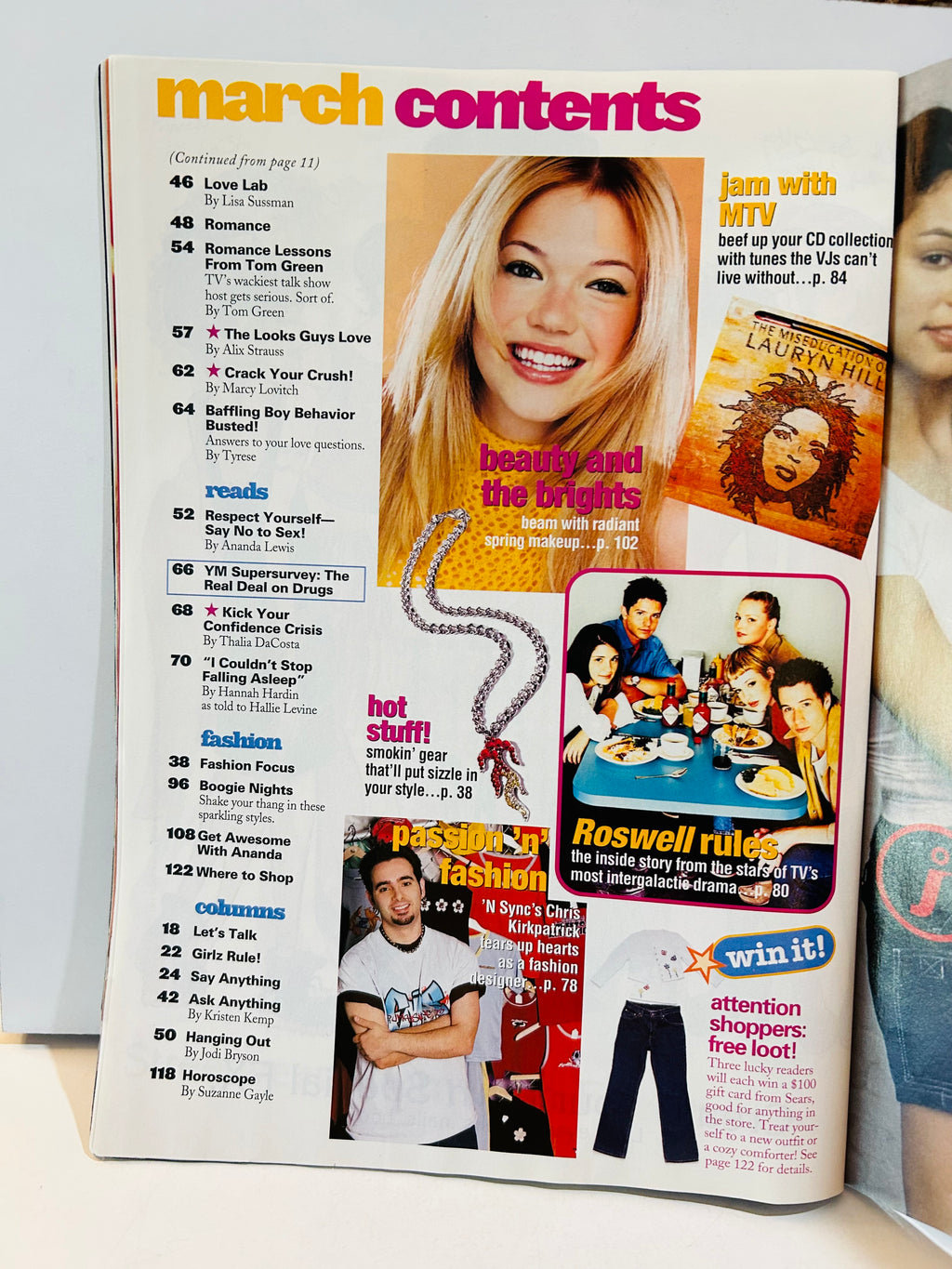 YM Magazine March 2000 – March Contents page