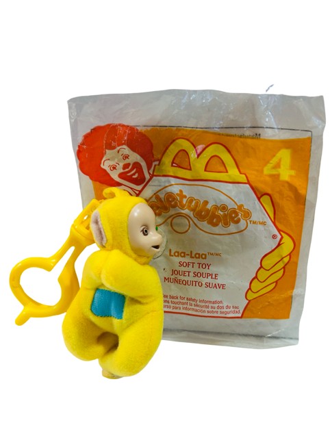 🌟 Vintage Teletubbies Laa-Laa Clip-On Plush Toy — McDonald's Happy Meal (1998) 🟡
