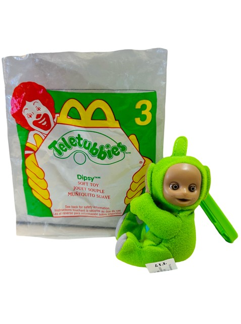🌟 Vintage Teletubbies Dipsy Clip-On Plush Toy — McDonald's Happy Meal (1998) 🟢