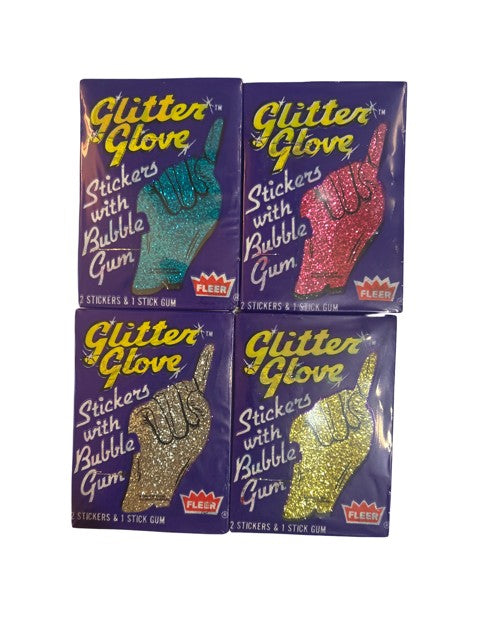 Fleer Glitter Glove (One Pack) Stickers with Bubble Gum ✨🧤