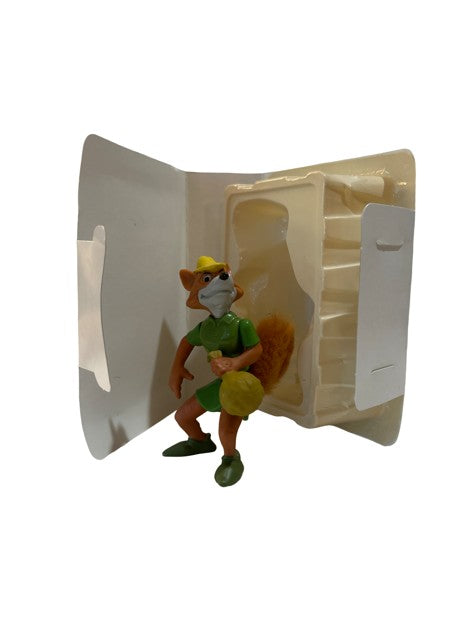 Robin Hood fox PVC figure in open white clamshell case