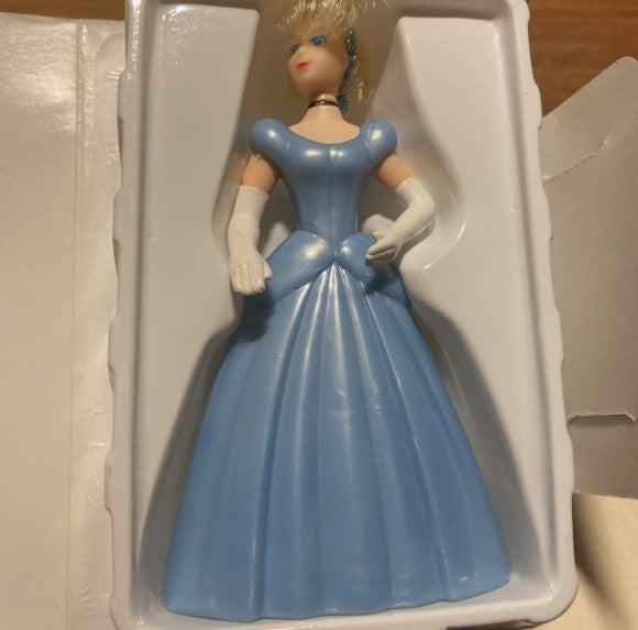 Cinderella PVC figure in blue ballgown and white gloves in original white foam tray