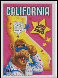 U.S. of ALF California sticker featuring ALF in Hollywood sunglasses and flashy shirt saying Hey you cats lets do lunch