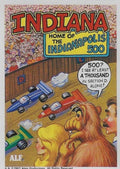 U.S. of ALF Indiana sticker featuring ALF in grandstands at Indianapolis 500 watching race cars with packed crowd