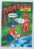 U.S. of ALF Montana sticker featuring ALF in forest responding to prospector shouting Eureka by saying you don't smell too hot yourself