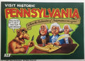 U.S. of ALF Pennsylvania sticker featuring ALF with pen asking three bewildered Founding Fathers in powdered wigs for their John Hancock at Declaration signing