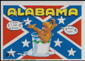 U.S. of ALF Alabama sticker featuring ALF singing I Wish I Was in Dixie in a bucket against Alabama state flag