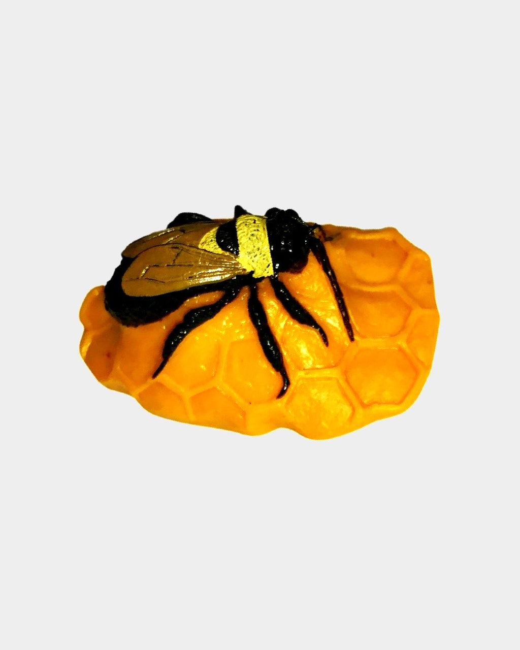 Yowie Rusty Patched Bumble Bee yellow and black figurine on honeycomb base with surprise egg