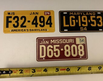 Mini Bike License Plate - 1954 Collection - Choose One General Mills State or Country