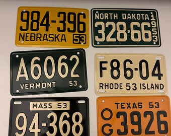 License Mini Plate 1953 Collection Choose One General Mills State or Country