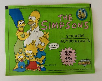 Simpsons 1990 Unopened Sticker Pack RARE from Italy