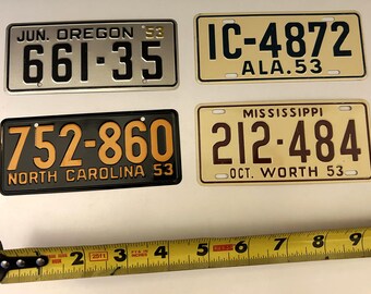 Mini Bike License Plate - 1953 Collection - Choose One General Mills State or Country
