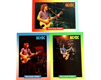 ACDC Malcolm Young 1991 Trading Card Collection (3 Cards)