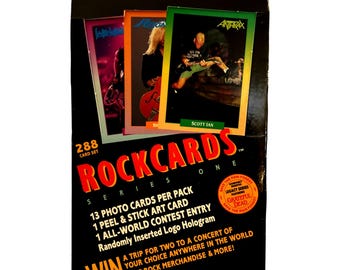 Rock Cards Music 1991 Empty Keepsake Storage Box