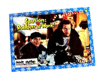 Vintage 1992 Home Alone 2 Sticker: Caution Robbers at Work