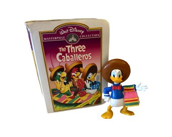 Three Caballeros  Donald Duck Figurine Toy 1996 with Case