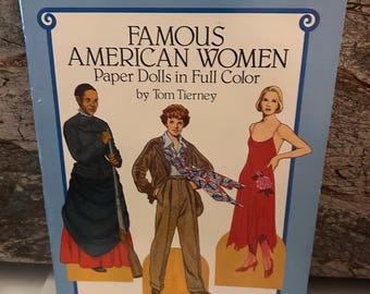 Famous American Women Paper Dolls 1987 Book by Tom Tierney