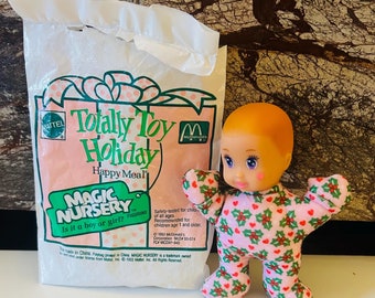 Magic Nursery 1993 Its a Girl Toy Doll, Totally Toy Holiday Happy Meal