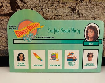 Sweet Valley High 1988 Game Board Display 6 by 10 inches, Teal Style
