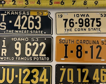 Mini State License Plates, 1953 Choose your State