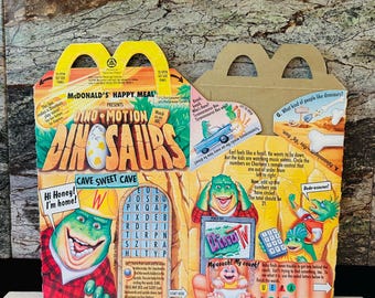 Dinosaurs Happy Meal 1992 Box, Party Favor Box