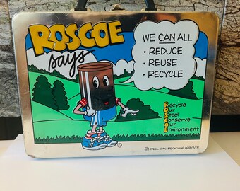 Roscoe Says Recycle Metal Lunch Box 7x9