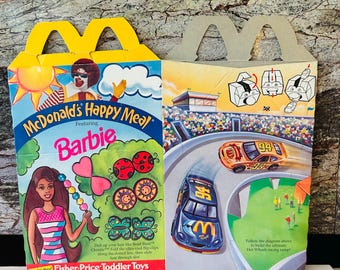 Barbie Hot Wheels Meal 1998 Box, Party Favor Box