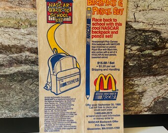 McDonalds Nascar 5x10 1999 Paper Bag