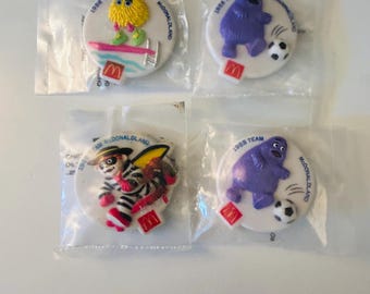 McDonald 1988 Clip ons Four Happy Meal Toys
