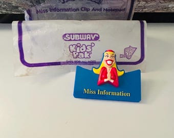 Subway Clip and Mini Notepad 1999 Kids Meal Toy