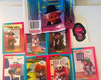 Norfin Troll Open Pack (1992) 7 cards and 1 sticker