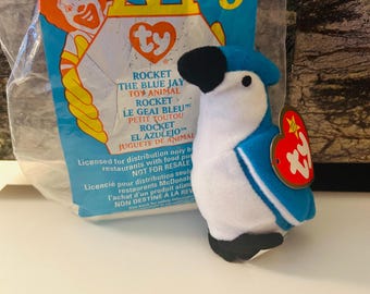 Rocket Blue Jay 1998 Beanie Baby TY Happy Meal Toy