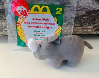 Rhinoceros Plush Animal Pals 1997 Happy Meal Toy